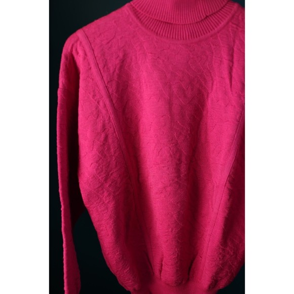 Vintage Tyrolia By Head Hot Pink Barbie Ski Turtleneck Sweater Wool Blend L - Picture 3 of 15